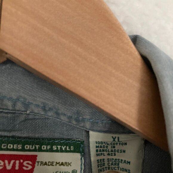 Levis Two Horse Brand Shirt Mens XL‎ Long Sleeve Metal Button Up Western Work - Picture 12 of 13